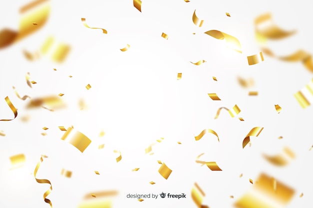 Free Vector realistic golden confetti background