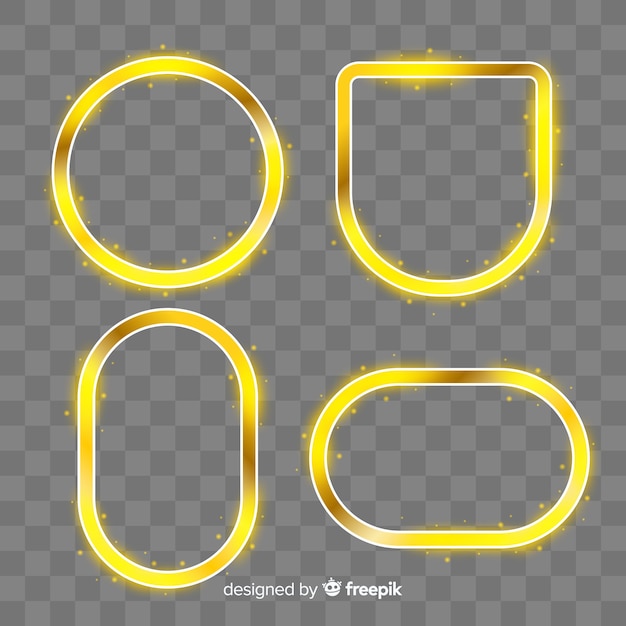 Free Vector realistic golden frames set