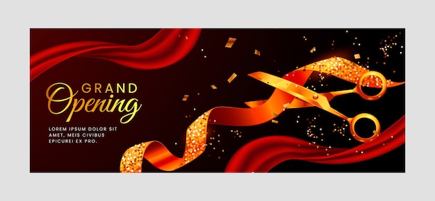 Free Vector realistic grand opening facebook cover