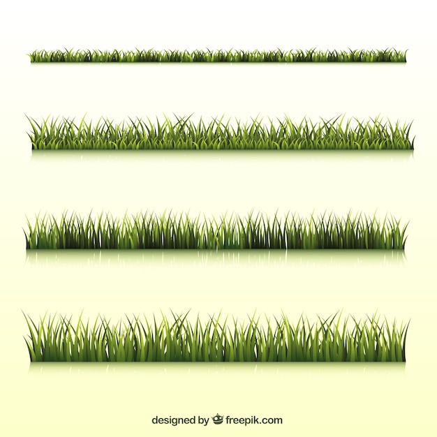 Free Vector realistic grass border collection