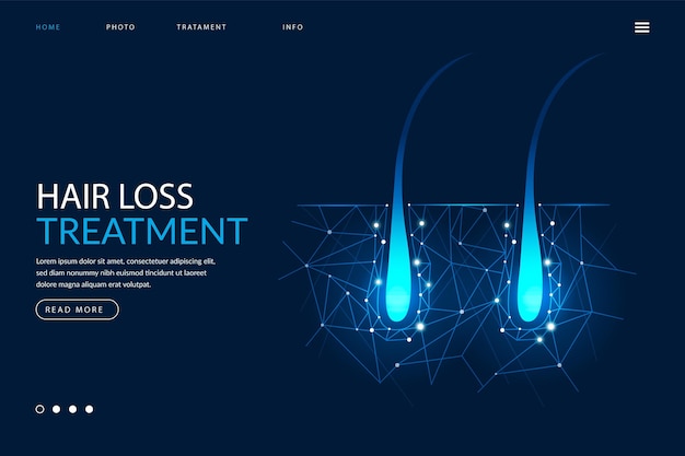 Free Vector realistic hair loss treatment landing page