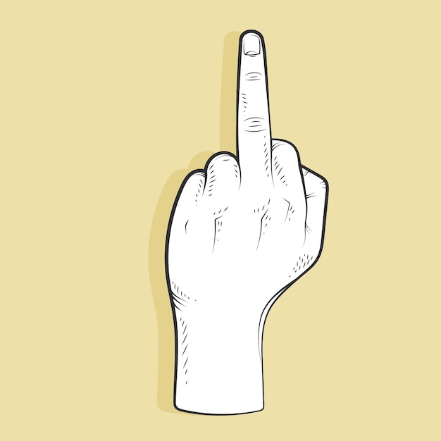 Free Vector realistic hand drawn fuck you symbol