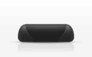 Free vector realistic illustration of black portable speaker isolated on white background.
