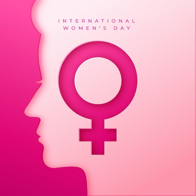 Free vector realistic international women's day  illustration in paper style