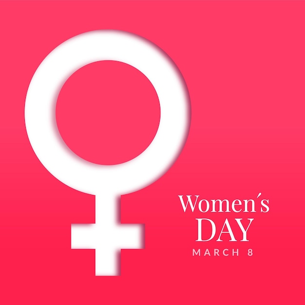 Free vector realistic international women's day illustration with female symbol in paper style