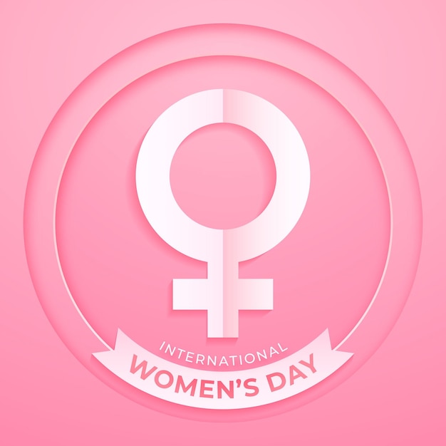 Free vector realistic international women's day sign in paper style