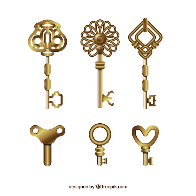 Free Vector realistic key collection