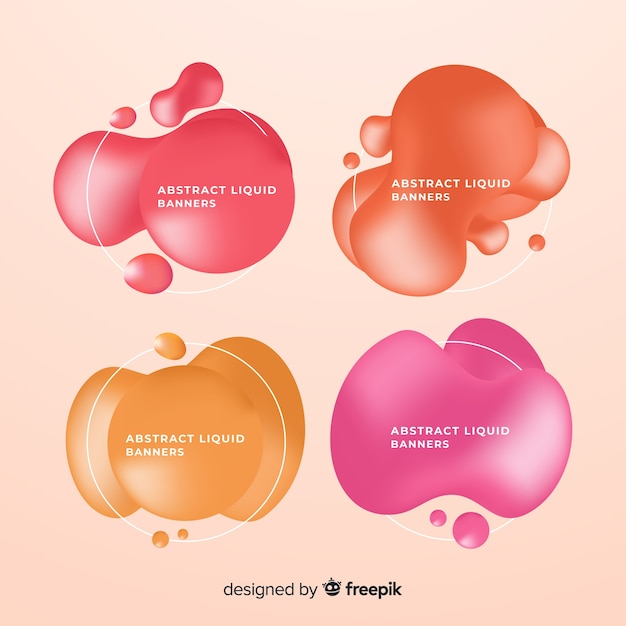 Free Vector realistic liquid shapes banner