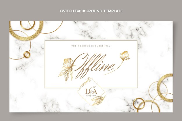 Realistic luxury golden wedding twitch background