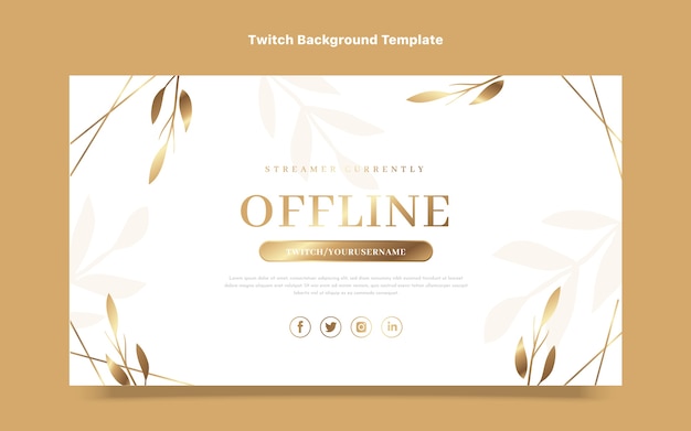 Free Vector realistic luxury golden wedding twitch background