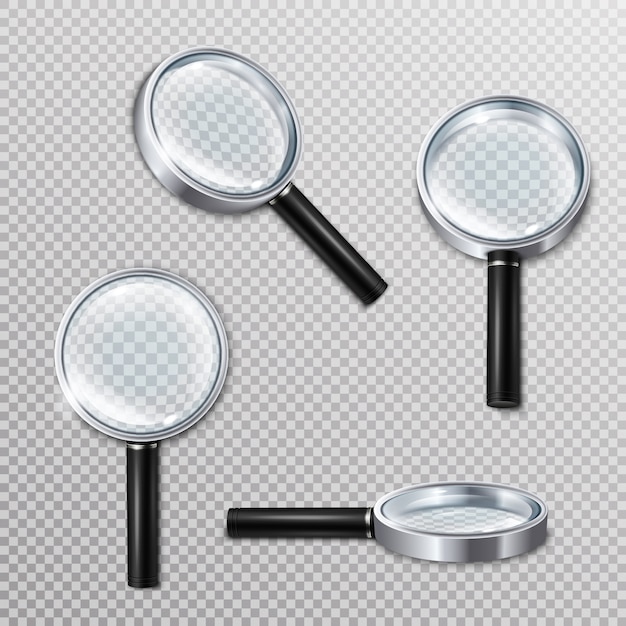 Realistic Magnifying Glasses Set