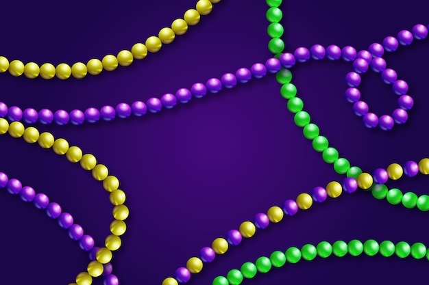 Free Vector realistic mardi gras beads