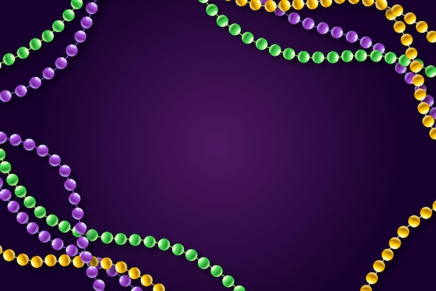 Free Vector realistic mardi gras beads