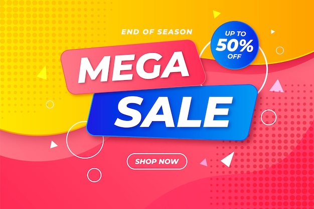 Realistic mega sale background