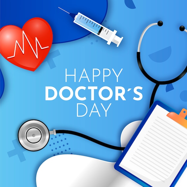 Free Vector realistic national doctor's day elements illustration