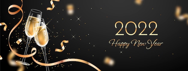 Realistic new year social media cover template