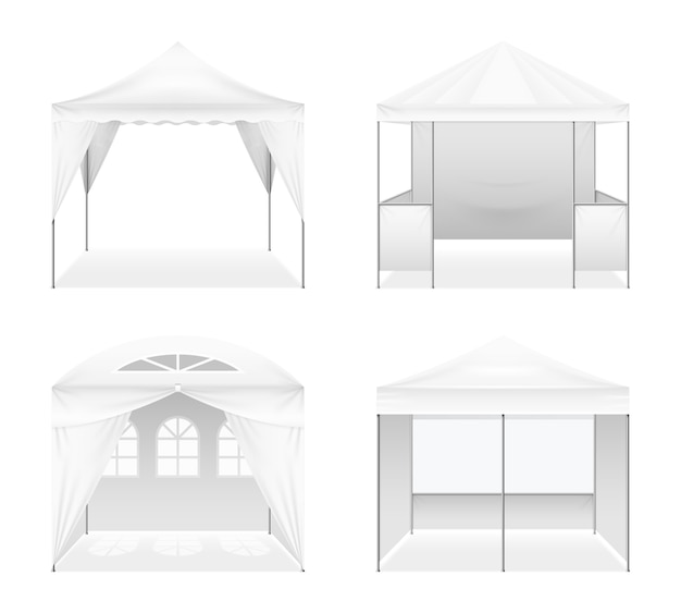 Free vector realistic outdoor folding tents set