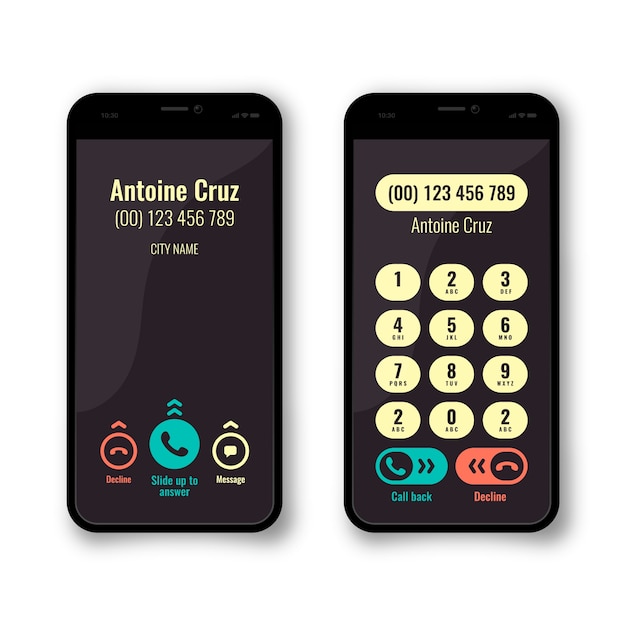 Free Vector realistic phone call screen interface illustration