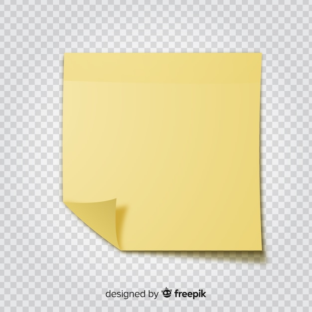 Free Vector realistic post note on transparent background