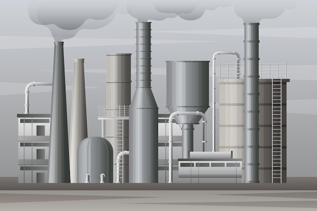 Free Vector realistic power plant illustration