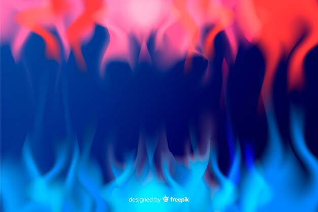 Realistic red and blue flames background