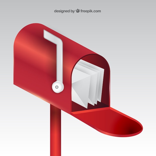 Free Vector realistic red mailbox background