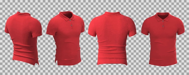 Free Vector realistic red male polo shirt in different view