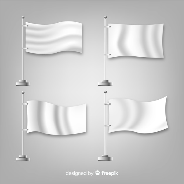 Free vector realistic set of textile flags