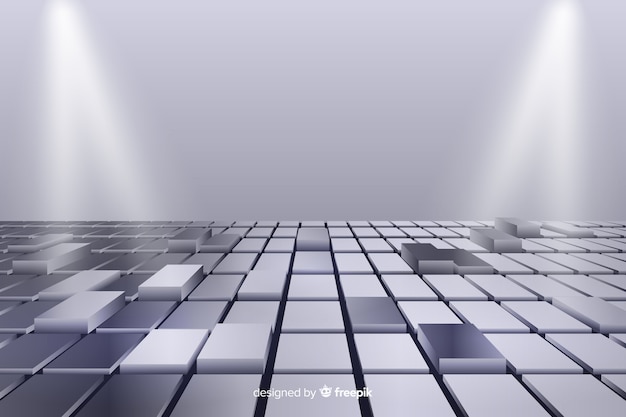 Free Vector realistic shiny cubes floor background