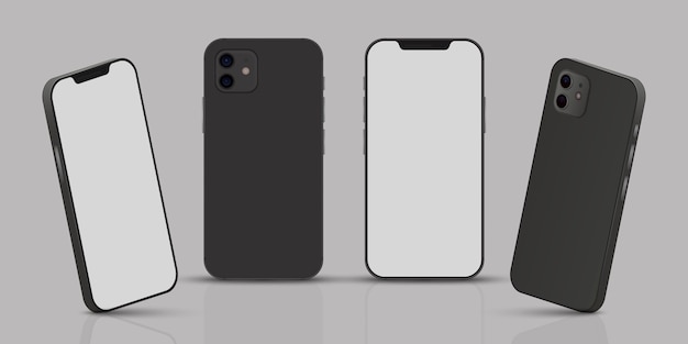 Free vector realistic smarphone in different perspectives