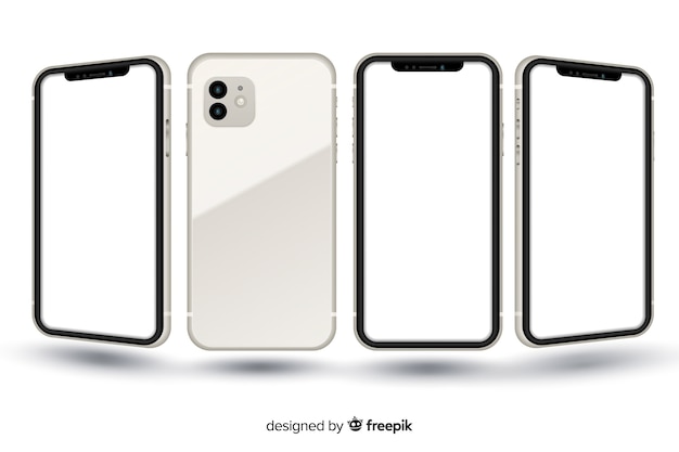 Free vector realistic smartphone in different views
