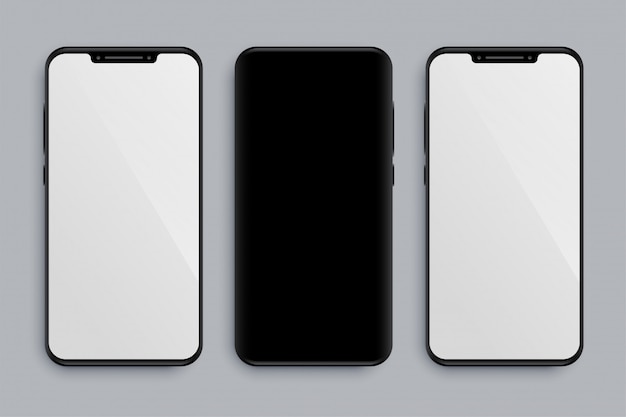 Free vector realistic smartphone mockup with front and back