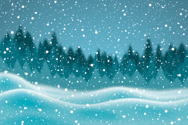 Realistic snowfall background