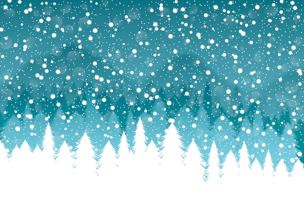 Realistic snowfall background