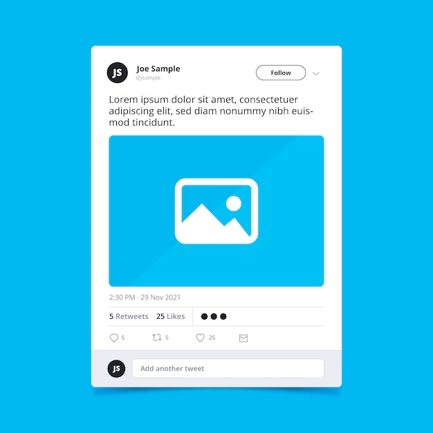 Realistic social media tweet mockup