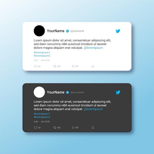 Realistic social media tweet mockup