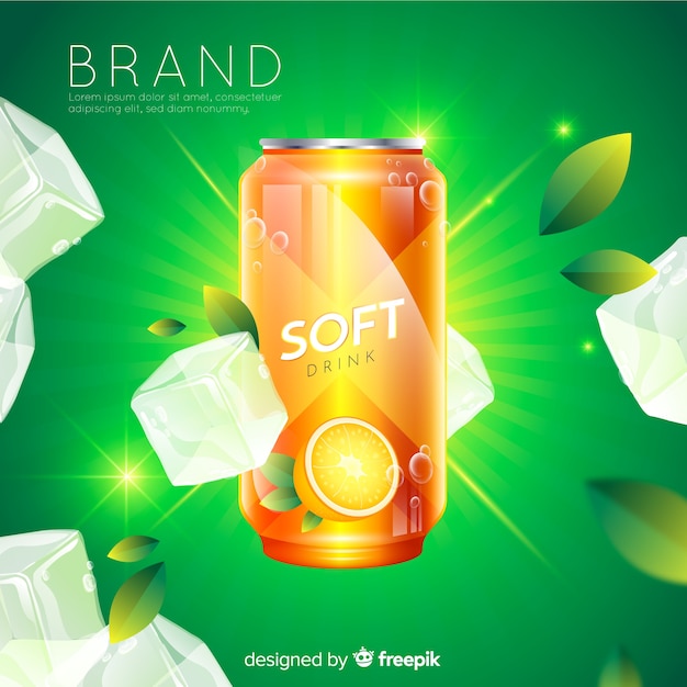 Free Vector realistic soft drink advertisement background