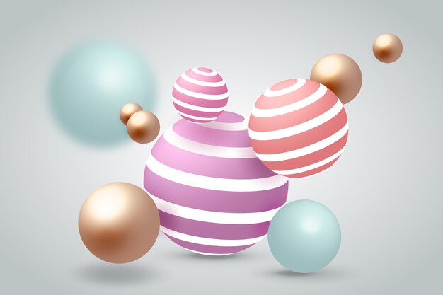 Realistic spheres background