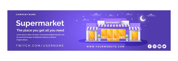 Realistic supermarket twitch banner