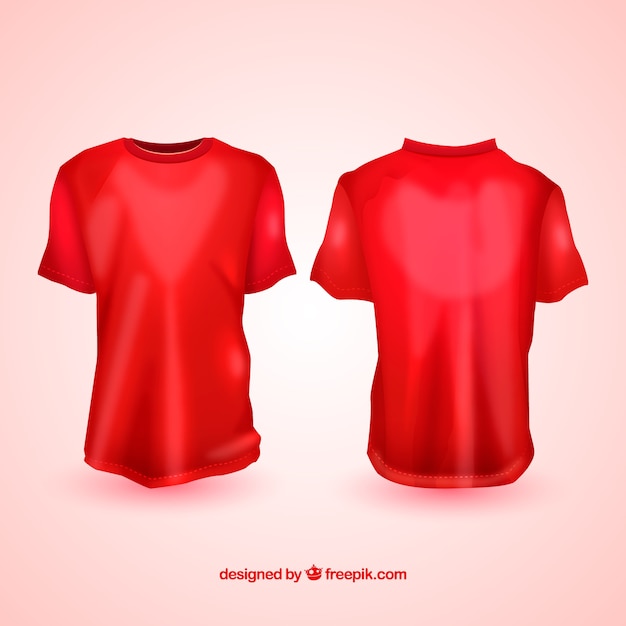 Free Vector realistic t-shirts in different views