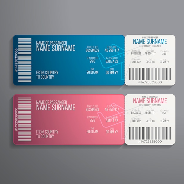 Realistic ticket mockup design