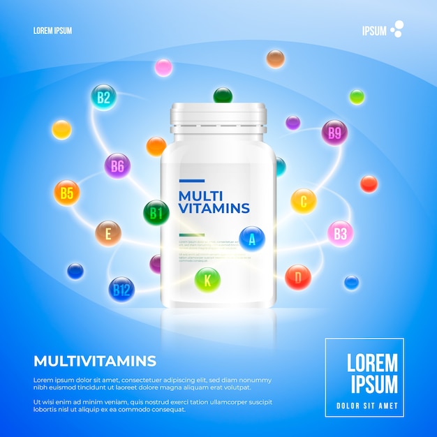 Free Vector realistic vitamin complex package