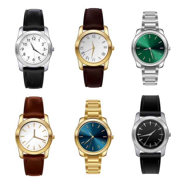 Free vector realistic watches set