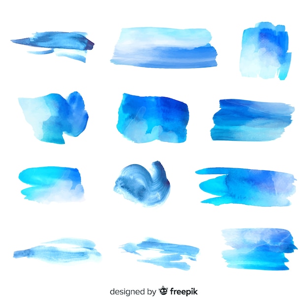 Free Vector realistic watercolor trace collection