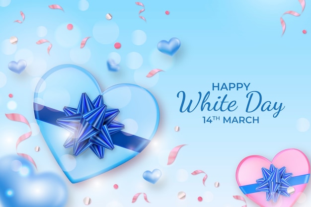 Free Vector realistic white day celebration background