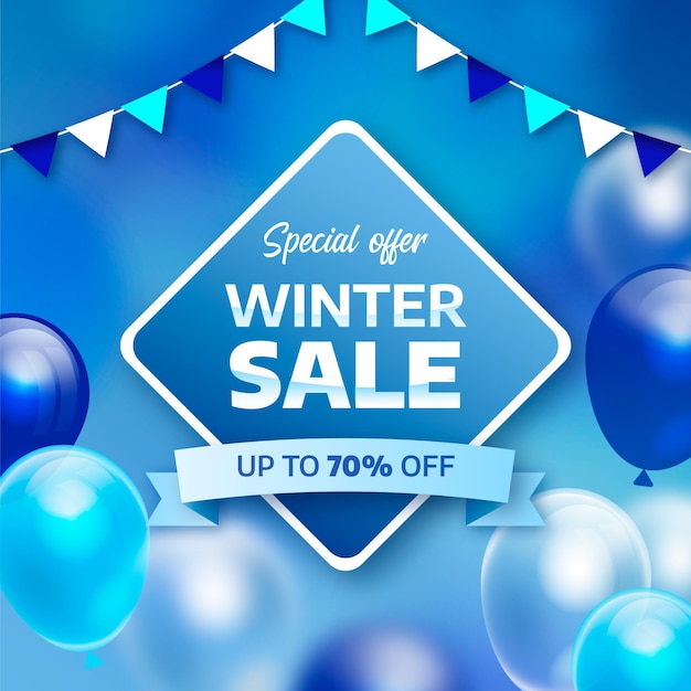 Realistic winter sale concept