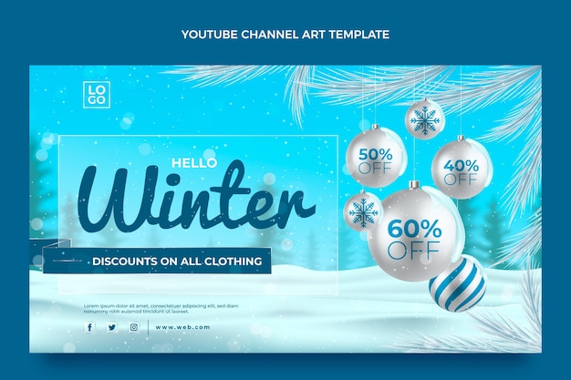 Realistic winter youtube channel art