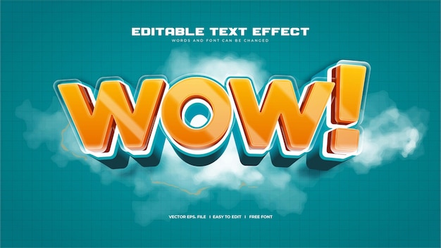 Free Vector realistic wow 3d bold text effect