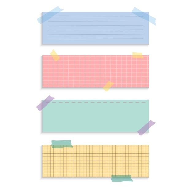 Free Vector rectangle reminder paper notes vector set