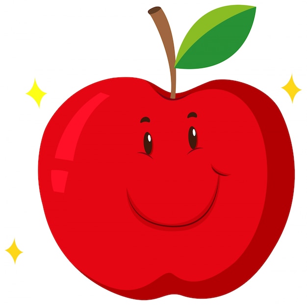 Free Vector red apple with happy face